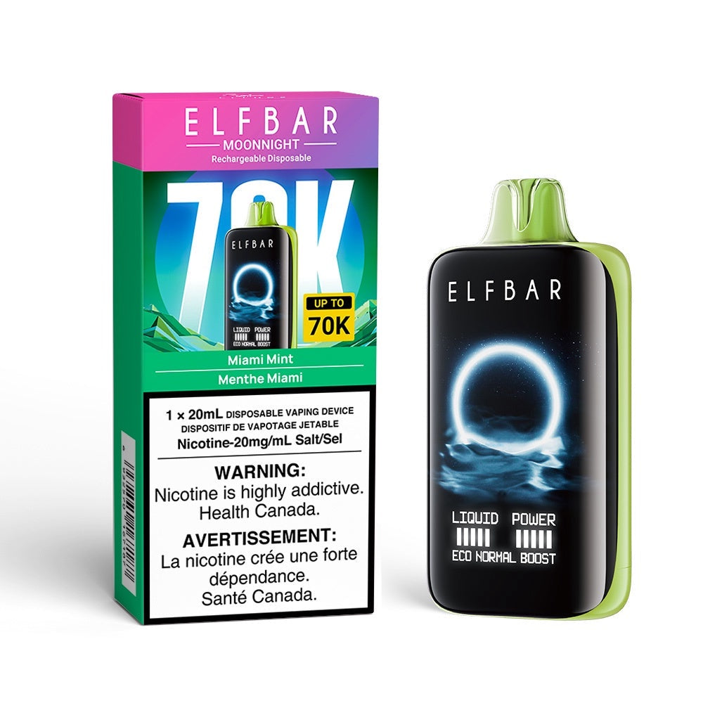 Elf Bar MoonNight 70K Disposable Vape - 70K Puffs - 20ml - Miami Mint