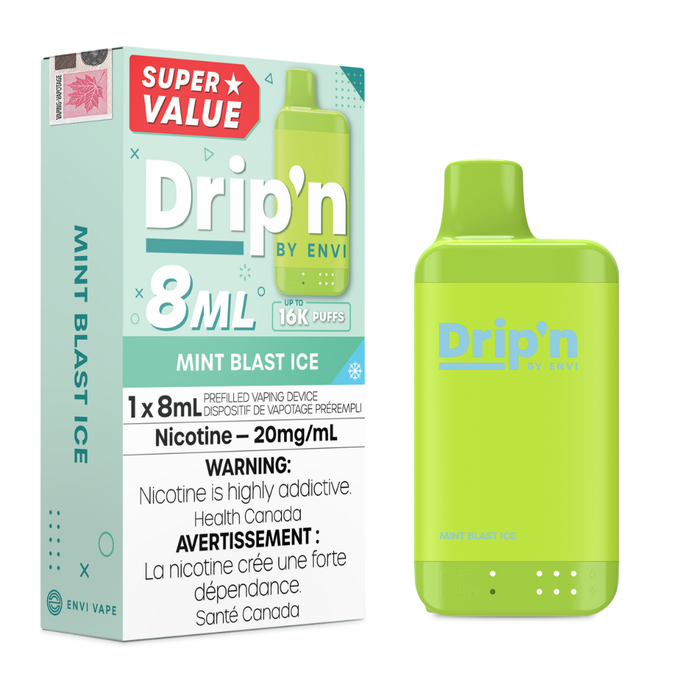 Drip'n by Envi 8mL Disposable Vape - 16K Puffs - 8mL - Mint Blast Ice