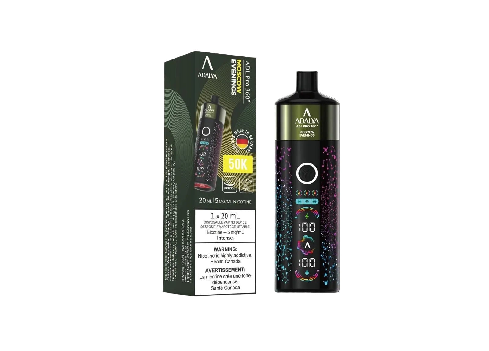 Adalya Pro 360 50K Disposable Shisha Vape - Moscow Evenings