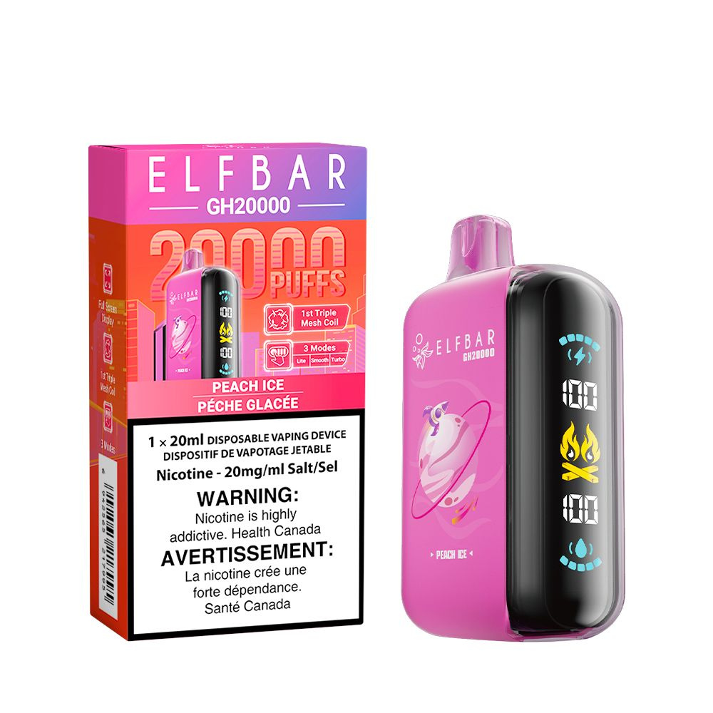 Elf Bar GH20k Disposable Vape - 20K Puffs - 20ml - Peach Ice