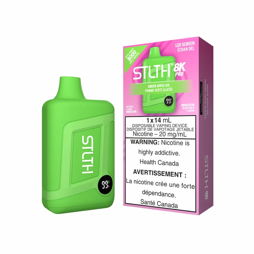 STLTH 8K Pro Disposable Vape - 8K Puffs - 14mL - Green Apple Ice