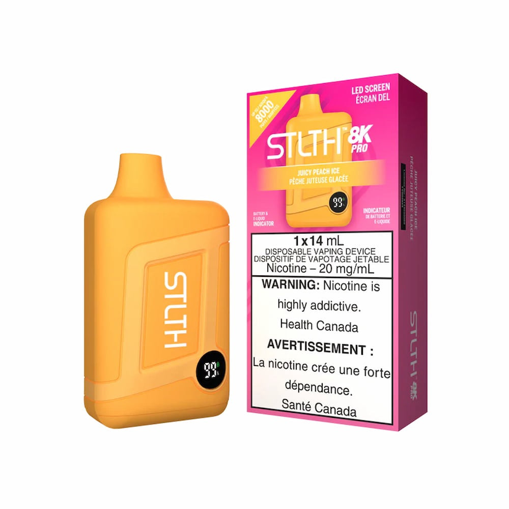 STLTH 8K Pro Disposable Vape - 8K Puffs - 14mL - Juicy Peach Ice