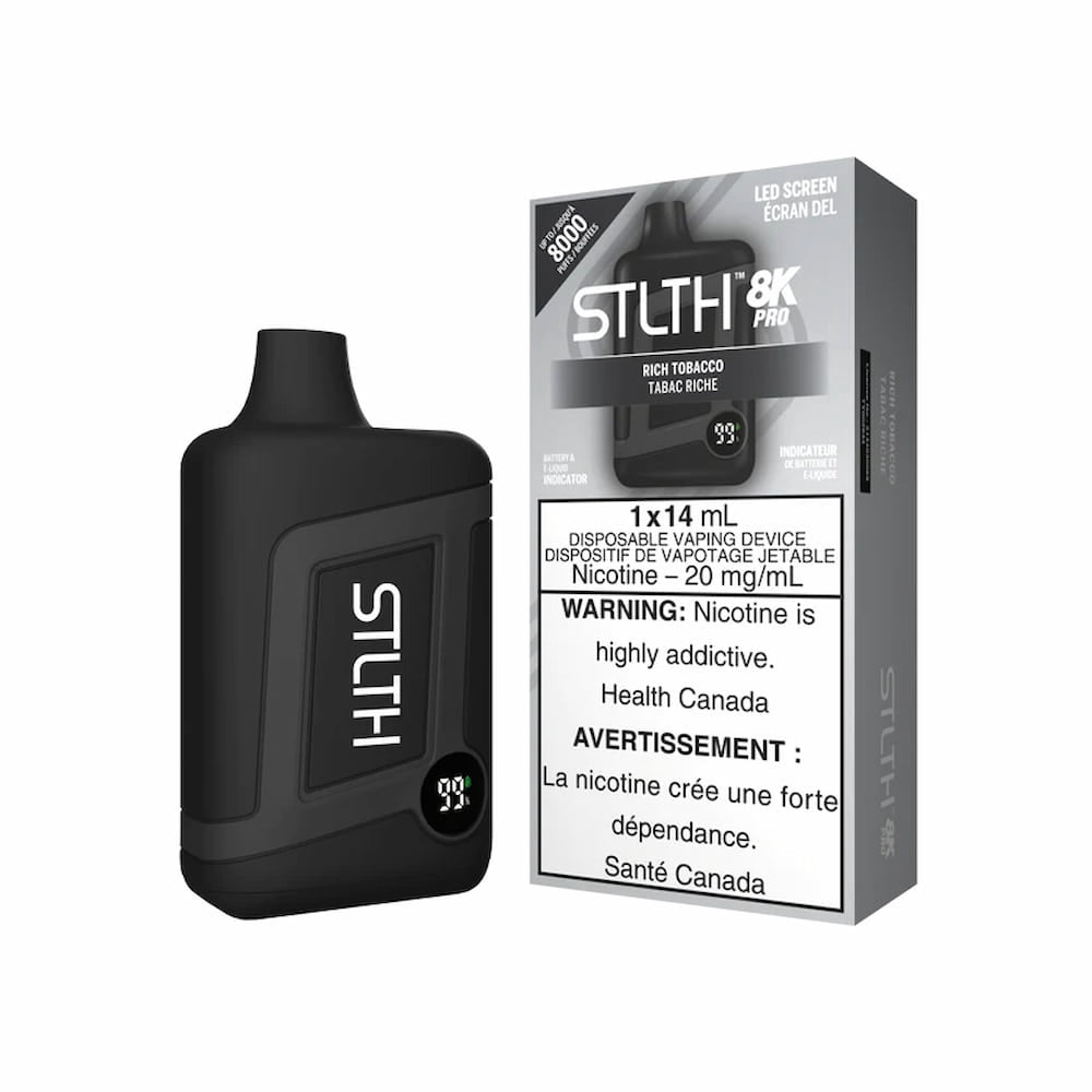 STLTH 8K Pro Disposable Vape - 8K Puffs - 14mL - Rich Tobacco