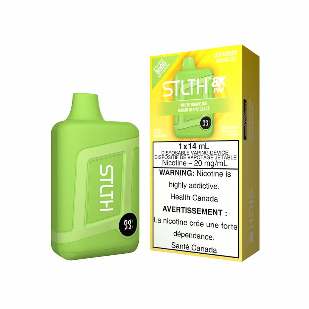 STLTH 8K Pro Disposable Vape - 8K Puffs - 14mL - White Grape Ice
