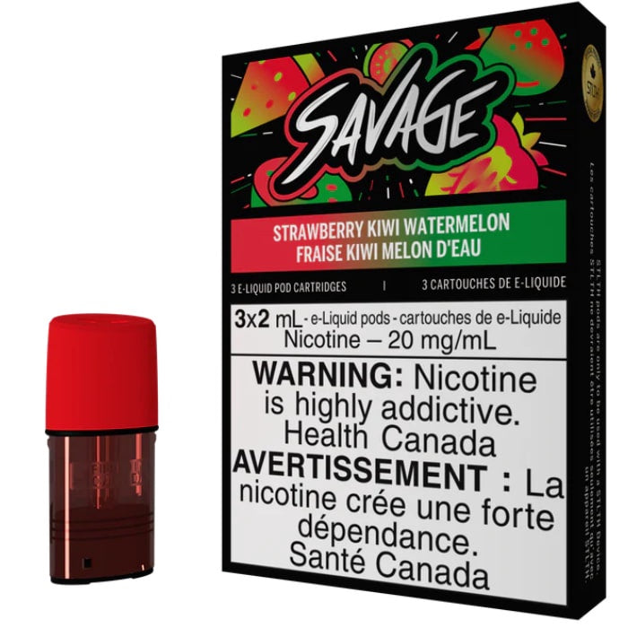 Strawberry Kiwi Watermelon - STLTH SAVAGE Pre-Filled Pods - 3x2mL
