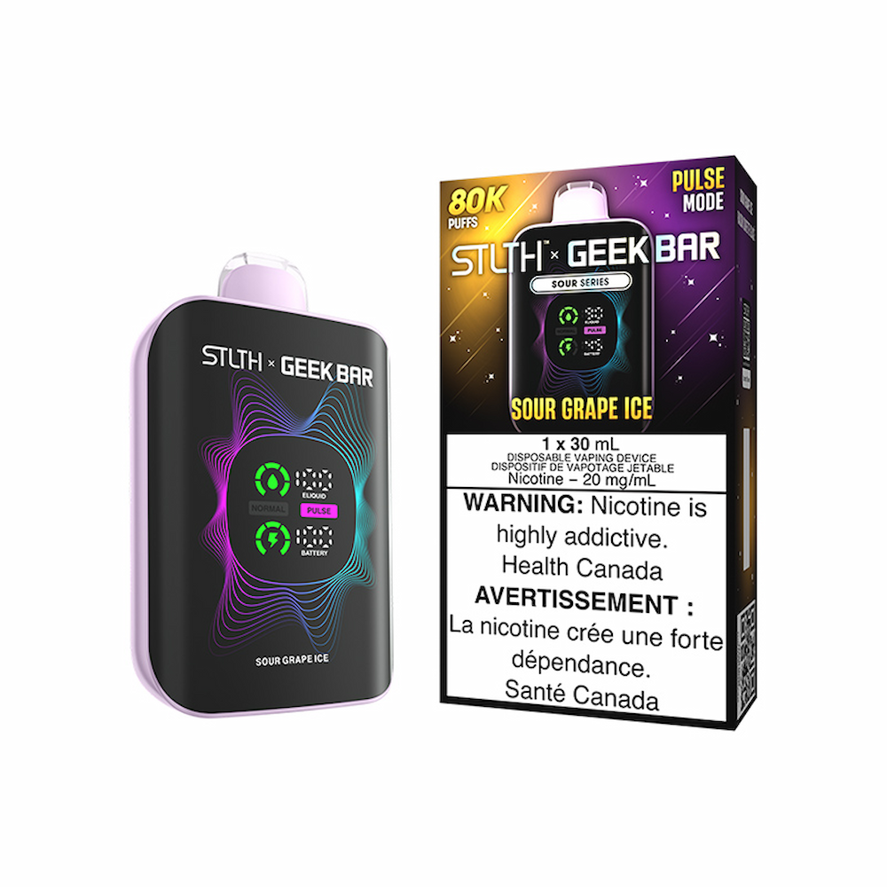 STLTH X Geek Bar Disposable Vape - 80K Puffs - 30mL - Sour Grape Ice
