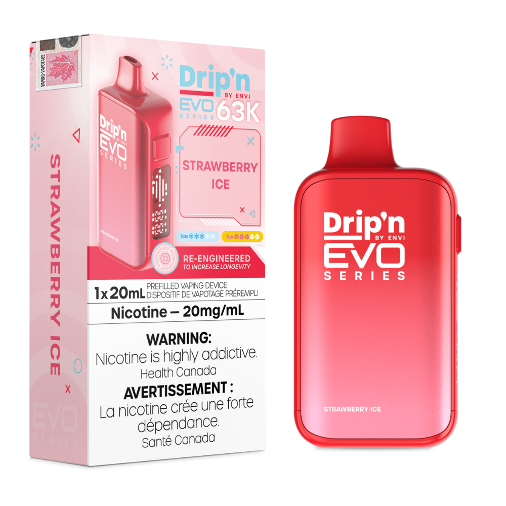 Drip'n by Envi EVO 63K Disposable Vape - 63K Puffs - 20mL - Strawberry Ice