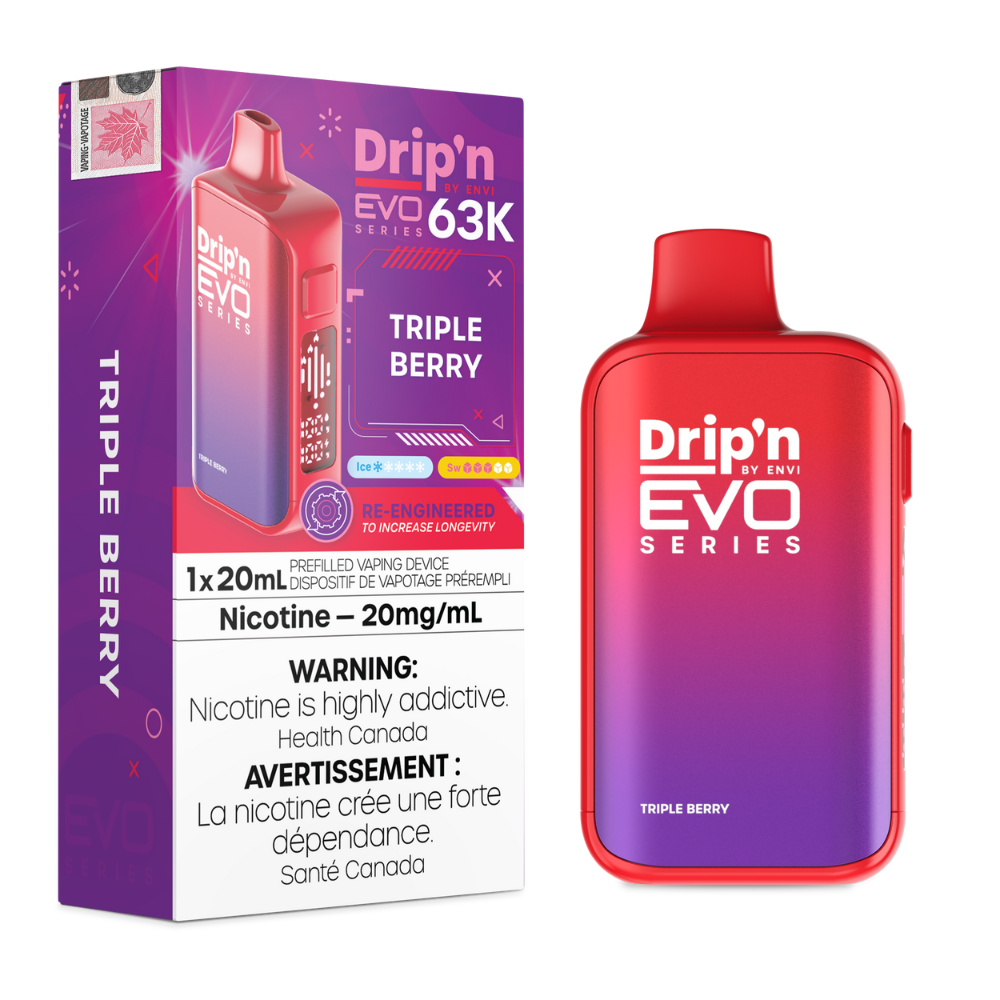 Drip'n by Envi EVO 63K Disposable Vape - 63K Puffs - 20mL - Triple Berry
