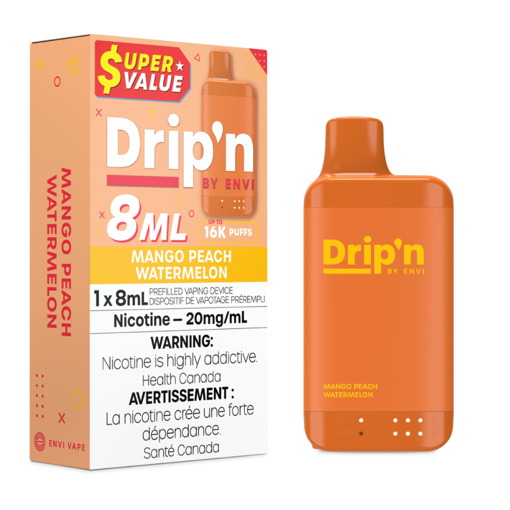 Drip'n by Envi 8mL Disposable Vape - 16K Puffs - 8mL - Mango Peach Watermelon