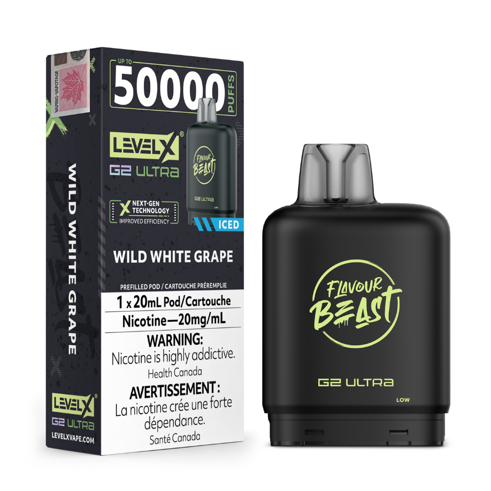 Wild White Grape - Flavour Beast Level X G2 Ultra Replacement Vape Pod - 50K Puffs - 20mL