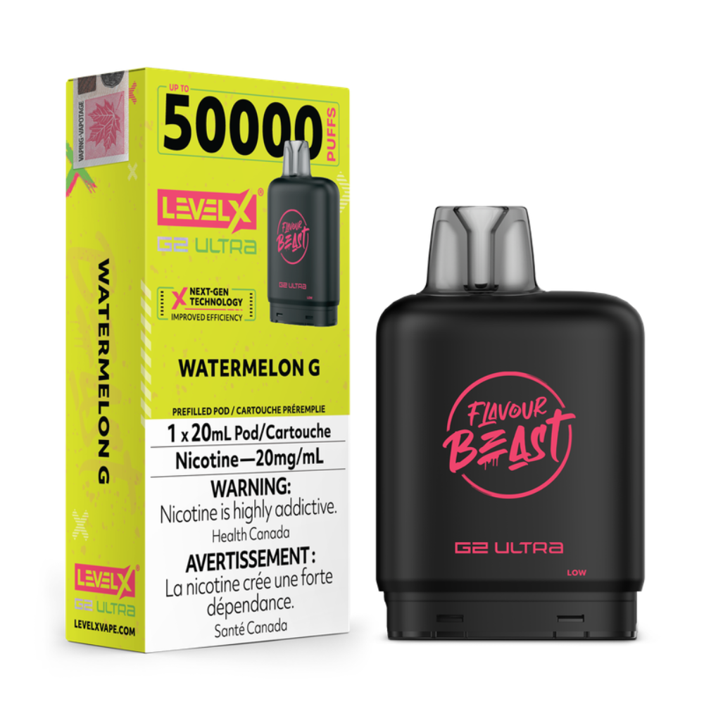 Watermelon G - Flavour Beast Level X G2 Ultra Replacement Vape Pod - 50K Puffs - 20mL